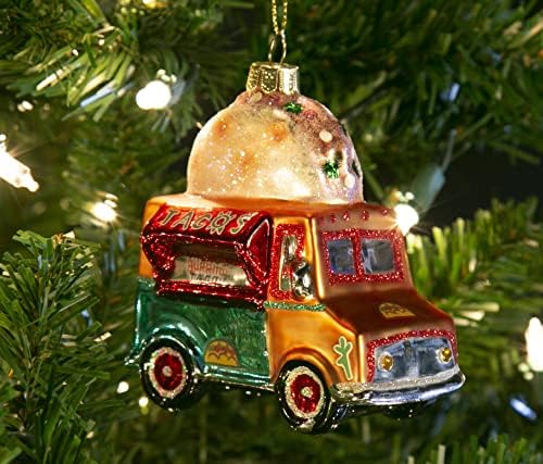 חג המולד של צפון סטאר | קישוט זכוכית משאית טאקו | רכבים ואוסף קריירה